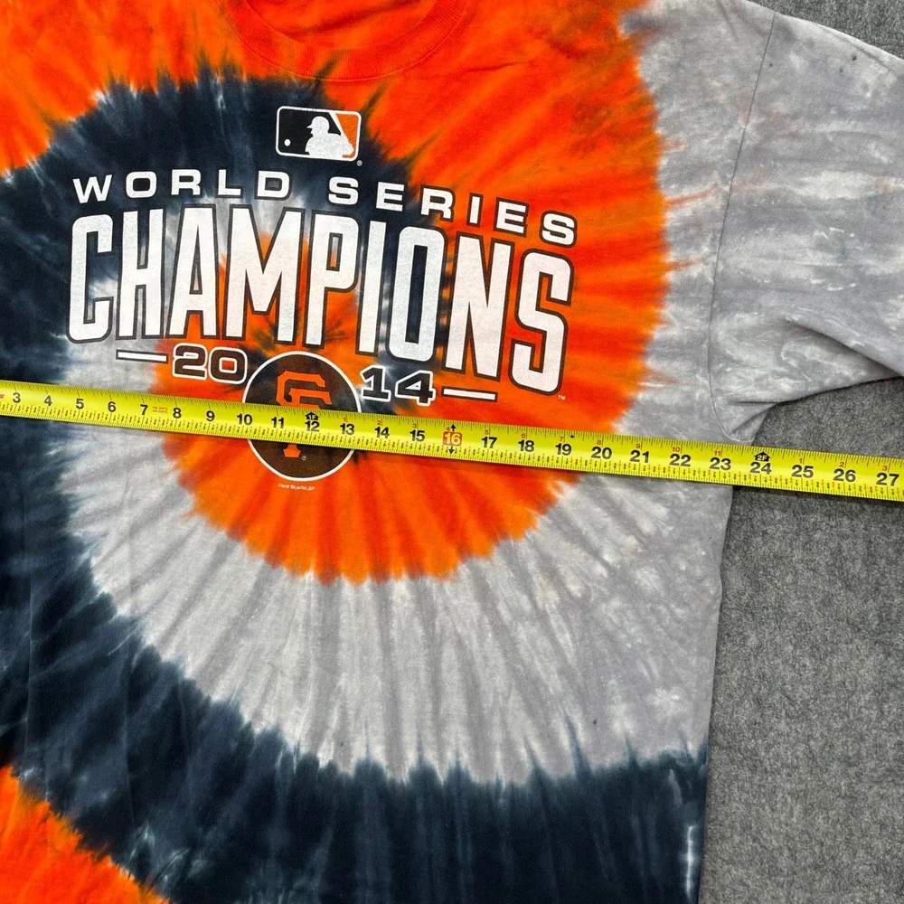 San Francisco Giants Shirt Mens XL World Series Champion Liquid Blue Tie Dye - Picture 4 of 13
